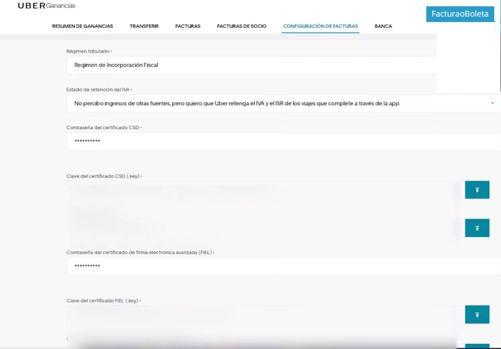 Facturación para Socios Repartidores de Uber Eats