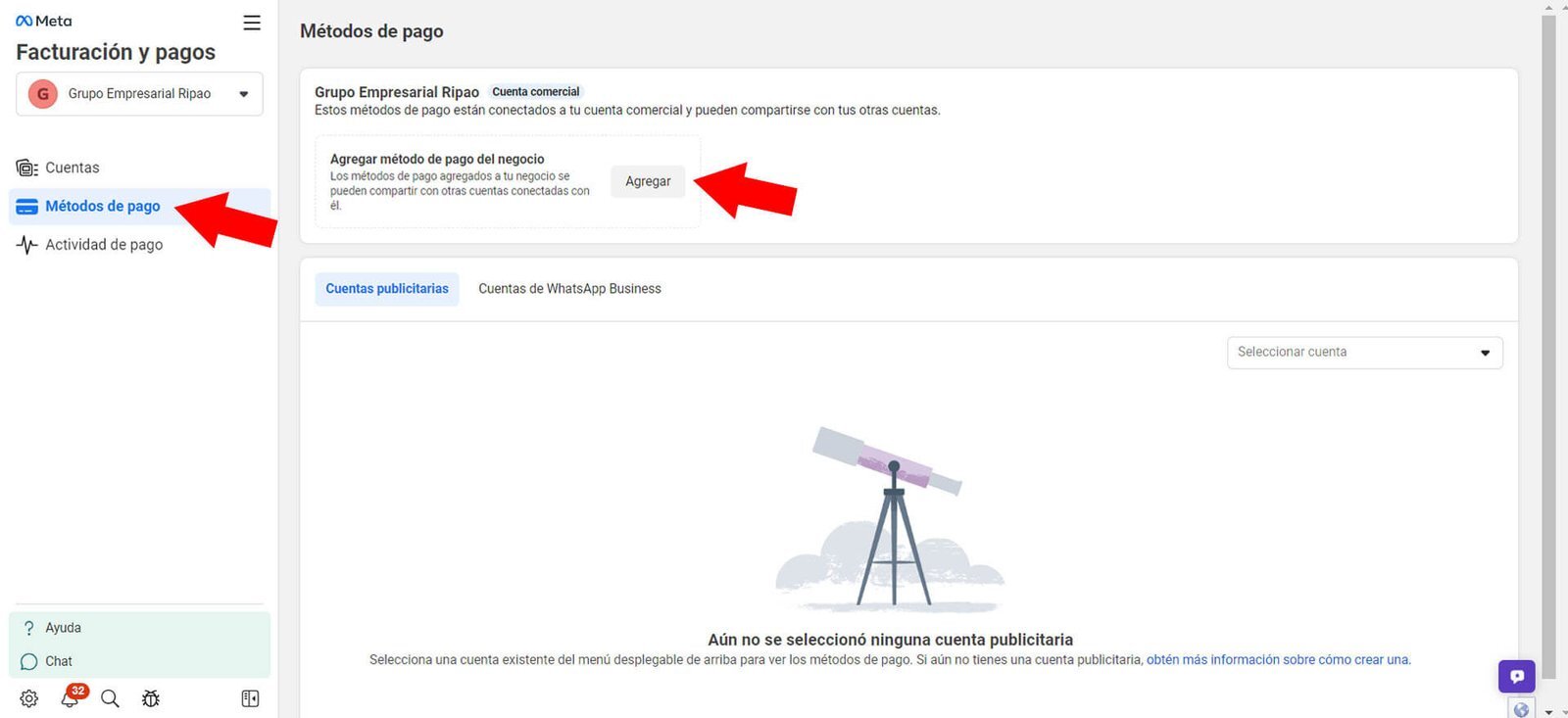 Gestión de Pagos en Facebook Ads