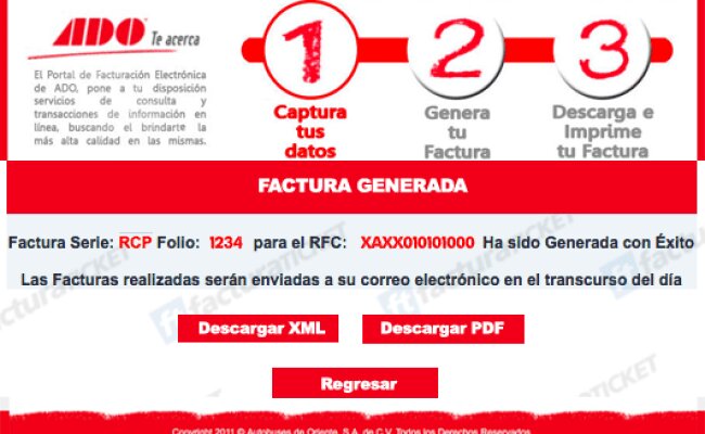 Paso a paso para facturar tu boleto ADO