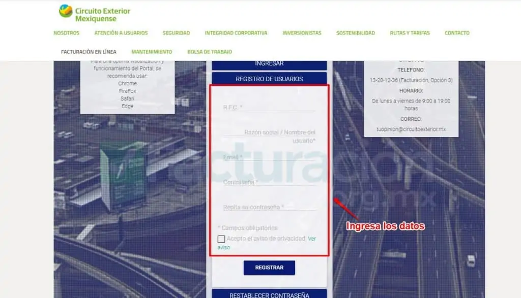 Requisitos para la Facturación en Concesionarias Mexiquenses