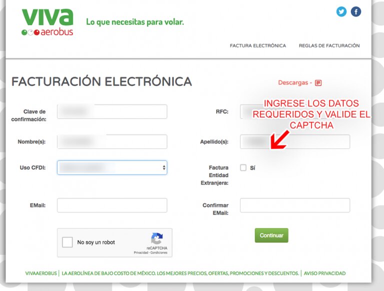Requisitos para la Facturación Viva Aerobus