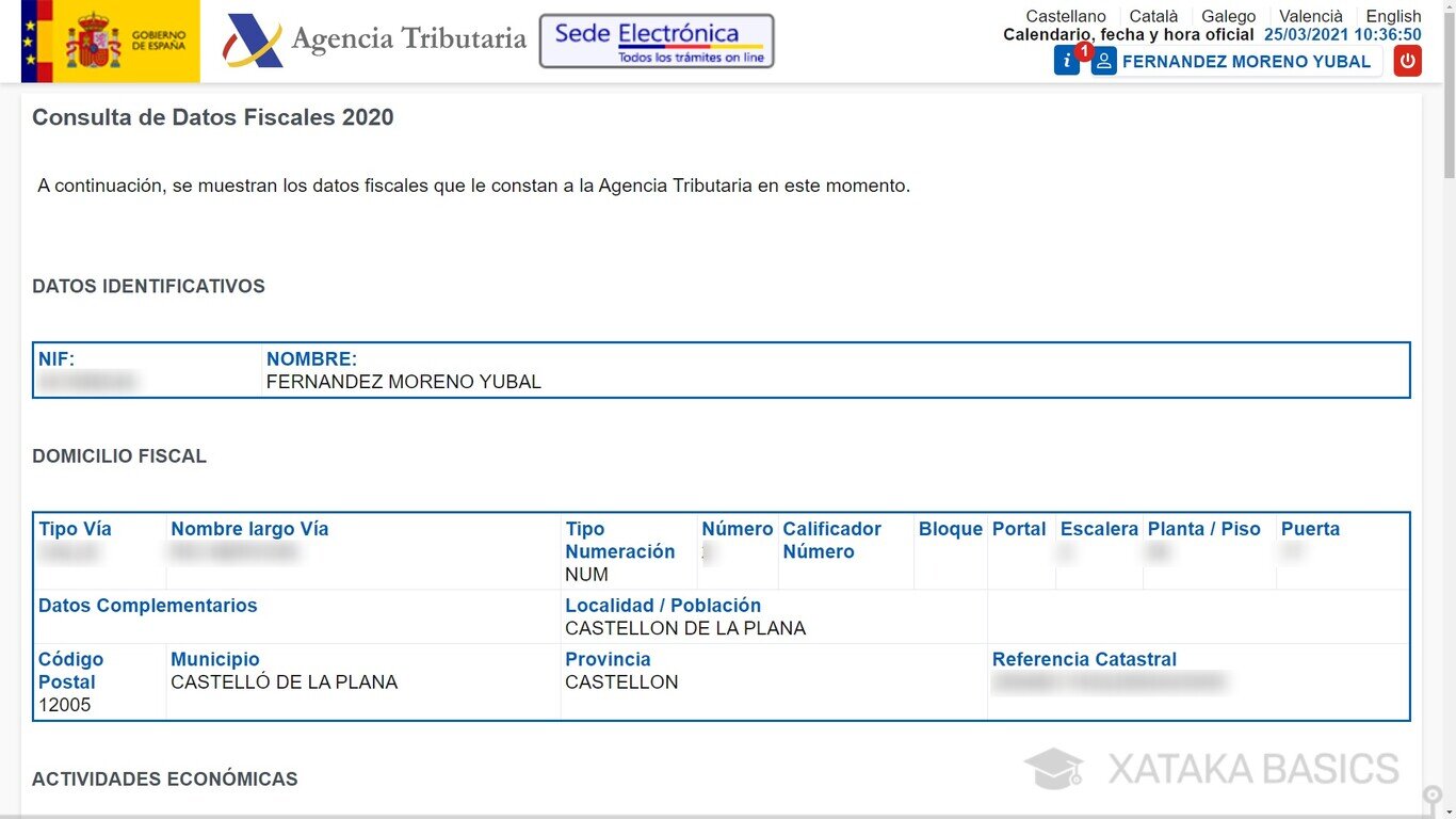 Tabla de Datos Fiscales Relevantes