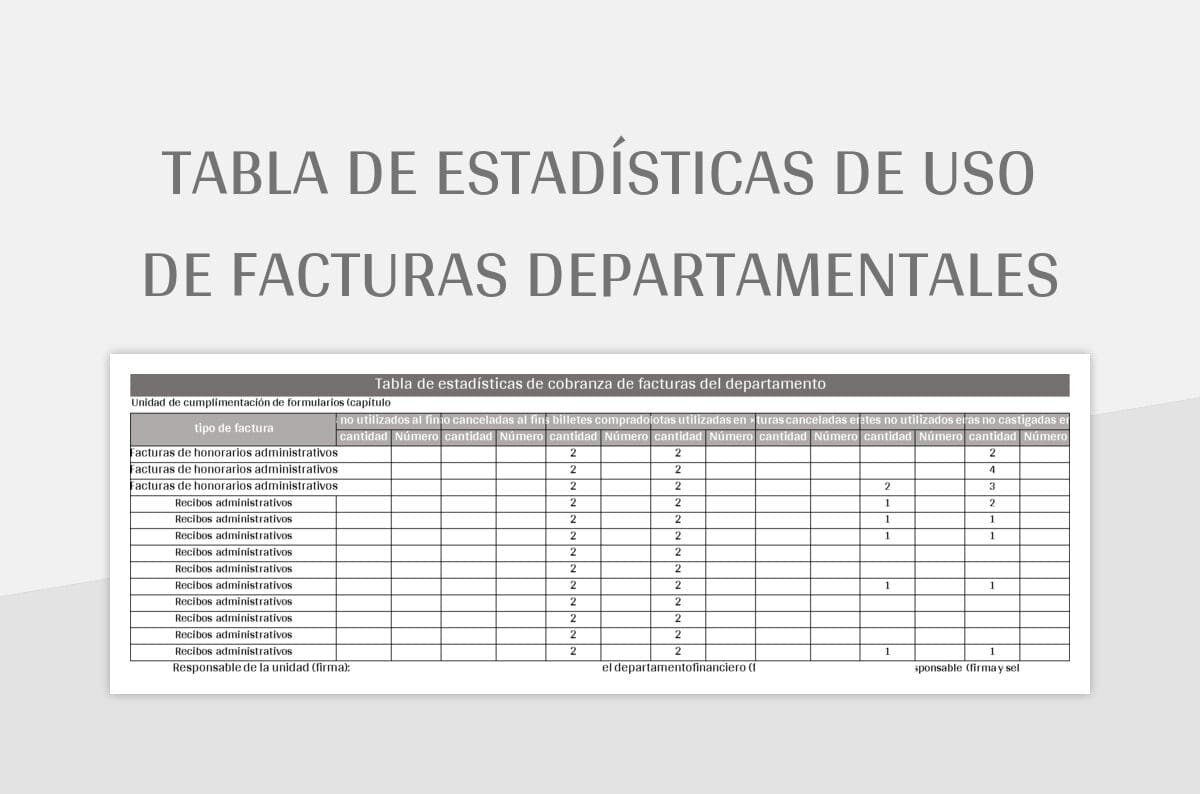 Tabla de Información Útil para la Facturación